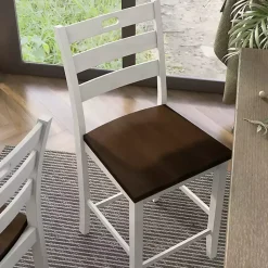 Kirklands Home Bar Stools & Counter Height Stools|Antique Wood Counter Stools, Set of 2 White