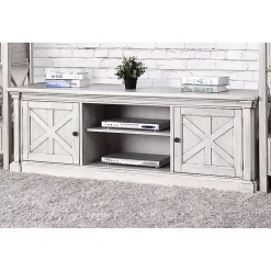 Kirklands Home Tv Stands & Media Consoles|Antique Wood Farmhouse Media Cabinet White