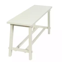 Kirklands Home Benches & Ottomans|Antique Wood Noah Bench White