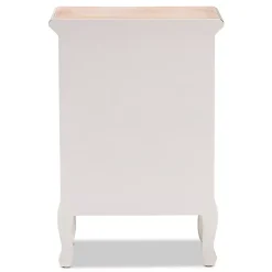 Kirklands Home Nightstands|Antique Wooden 3-Drawer Nightstand White