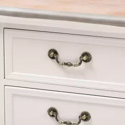 Kirklands Home Nightstands|Antique Wooden 3-Drawer Nightstand White