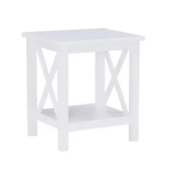 Kirklands Home Accent & End Tables|Antique White X Side Frame Accent Table