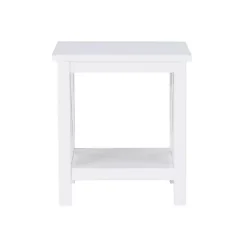 Kirklands Home Accent & End Tables|Antique White X Side Frame Accent Table