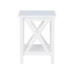 Kirklands Home Accent & End Tables|Antique White X Side Frame Accent Table