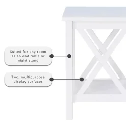 Kirklands Home Accent & End Tables|Antique White X Side Frame Accent Table