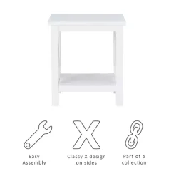 Kirklands Home Accent & End Tables|Antique White X Side Frame Accent Table