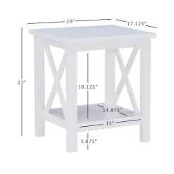 Kirklands Home Accent & End Tables|Antique White X Side Frame Accent Table