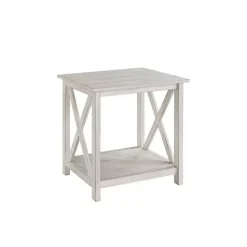 Kirklands Home Accent & End Tables|Antique washed Wood Square Side Table White