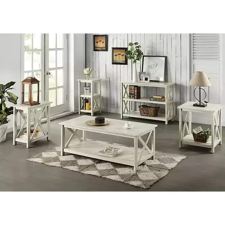 Kirklands Home Console Tables|Antique washed Wood Console Table White