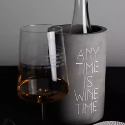 Kirklands Home Barware|Any Time is Wine Time Concrete Wine Bottle Cooler Gray