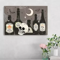 Apothecary Bottles Canvas Art Print Halloween