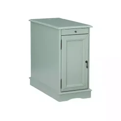 Kirklands Home Accent & End Tables|Aqua Accent Table with Charging Station Blue