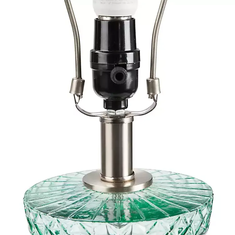 Kirklands Home Table Lamps|Aqua Textured Glass Luxuria Table Lamp Blue