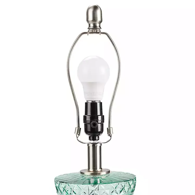 Kirklands Home Table Lamps|Aqua Textured Glass Luxuria Table Lamp Blue