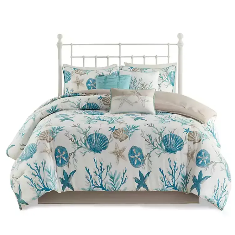 Kirklands Home Comforters|Aqua Coastal 7-pc. Queen Comforter Set