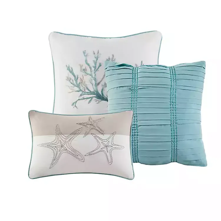 Kirklands Home Comforters|Aqua Coastal 7-pc. Queen Comforter Set