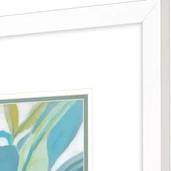 Kirklands Home Framed Art|Aqua Tropical Leaves II Framed Art Print Blue