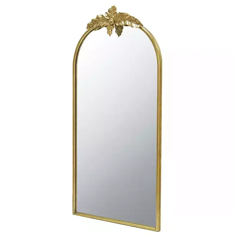 Kirklands Home Decorative Mirrors|Arch Gold Leaf Top Mirror