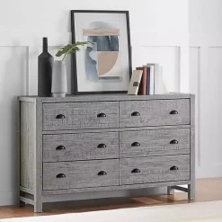 Kirklands Home Dressers & Chests|Arden Wood 6-Drawer Dresser Gray
