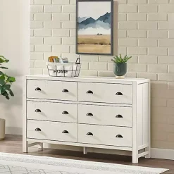 Kirklands Home Dressers & Chests|Arden Wood 6-Drawer Dresser White
