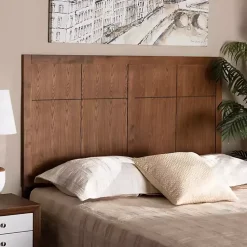 Kirklands Home Beds & Headboards|Ash Walnut Wood Panel Full Headboard Brown