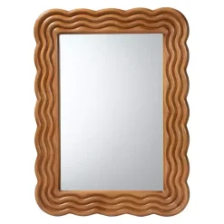 Kirklands Home Decorative Mirrors|Ashely Walnut Brown Wall Mirror