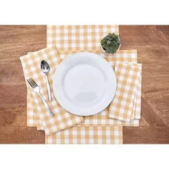Kirklands Home Table Linens|Ashford Buffalo Check Table Runner Yellow