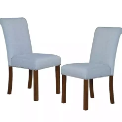 Kirklands Home Dining Chairs|Aubrey Upholstered 2-pc. Dining Chair Set Blue