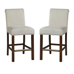 Kirklands Home Bar Stools & Counter Height Stools|Aubrey Natural Upholstered 2-pc. Counter Stool Set Tan