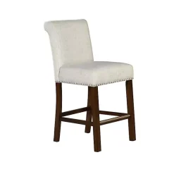 Kirklands Home Bar Stools & Counter Height Stools|Aubrey Natural Upholstered 2-pc. Counter Stool Set Tan