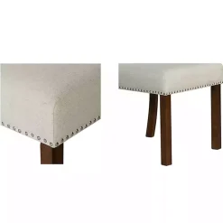 Kirklands Home Dining Chairs|Aubrey Natural Upholstered 2-pc. Dining Chair Set Tan