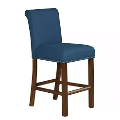 Kirklands Home Bar Stools & Counter Height Stools|Aubrey Navy Upholstered 2-pc. Counter Stool Set Blue