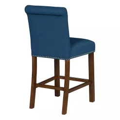 Kirklands Home Bar Stools & Counter Height Stools|Aubrey Navy Upholstered 2-pc. Counter Stool Set Blue