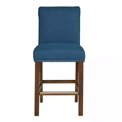 Kirklands Home Bar Stools & Counter Height Stools|Aubrey Navy Upholstered 2-pc. Counter Stool Set Blue