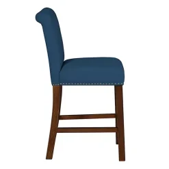 Kirklands Home Bar Stools & Counter Height Stools|Aubrey Navy Upholstered 2-pc. Counter Stool Set Blue
