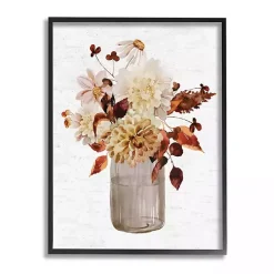Kirklands Home Framed Art|Autumn Flower Bouquet Black Framed Wall Art