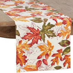 Kirklands Home Table Linens|Autumn Foliage Outline Harvest Table Runner