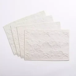 Kirklands Home Table Linens|Avery Quilted Placemats, Set of 4 Ivory
