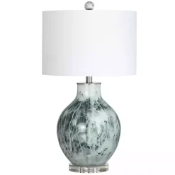 Kirklands Home Table Lamps|Azure Blue Ocean Table Lamp White