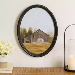 Kirklands Home Framed Art|Barn Landscape Oval Framed Art Print