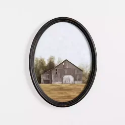 Kirklands Home Framed Art|Barn Landscape Oval Framed Art Print