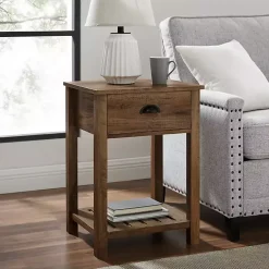 Kirklands Home Accent & End Tables|Barnwood Country Accent Table Brown