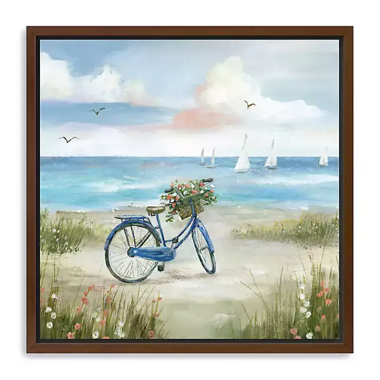 Kirklands Home Framed Art|Beach Bike Bliss Framed Canvas Art Print