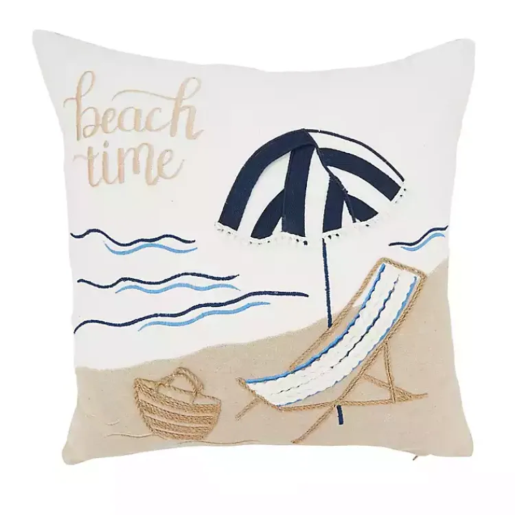 Best Beachy Daydreams Embroidered Throw Pillow Pillows