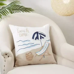 Best Beachy Daydreams Embroidered Throw Pillow Pillows