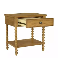 Kirklands Home Nightstands|Beckett Camel Oak Wood Nightsd Tan