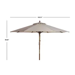Kirklands Home Outdoor Accent Furniture|Beige 9 ft. Eucalyptus Outdoor Umbrella Tan