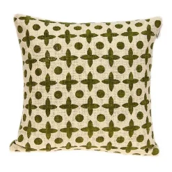 Beige and Green Patterned Pillow Pillows