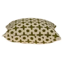 Beige and Green Patterned Pillow Pillows