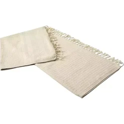 Beige and White Stripes Cotton Throw Blankets & Throws